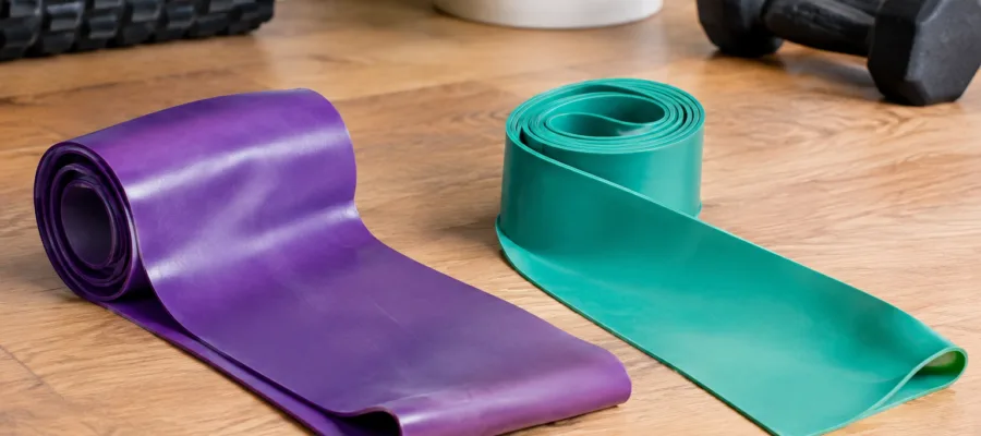 Fitnessband Latex vs latexfrei kaufen: Materialunterschiede erklaert