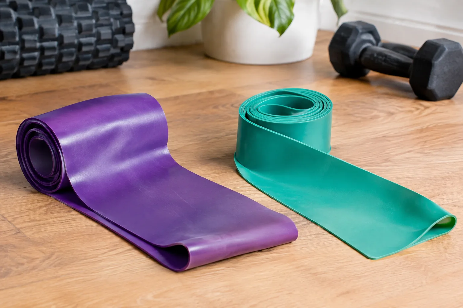 Fitnessband Latex vs latexfrei kaufen: Materialunterschiede erklaert